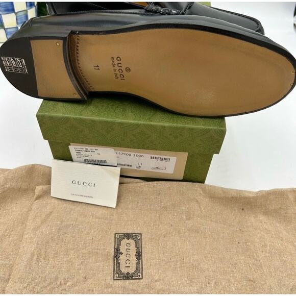 Men’s Gucci interlocking GG Leather loafers size 11 made in Italy main image 10